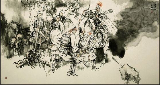 林暗草惊风，将军夜引弓。 平明寻白羽，没在石棱中。