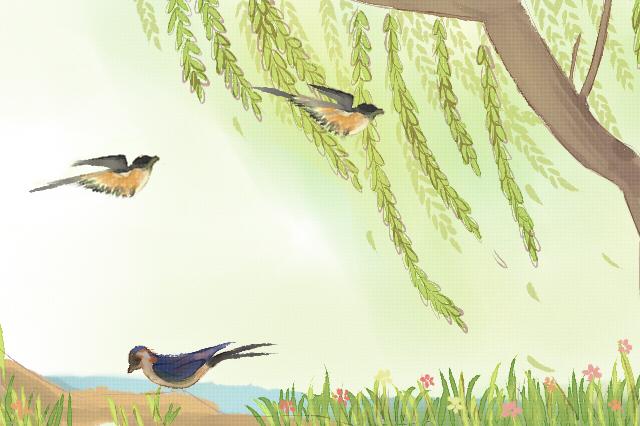 几处早莺争暖树，谁家新燕啄春泥。